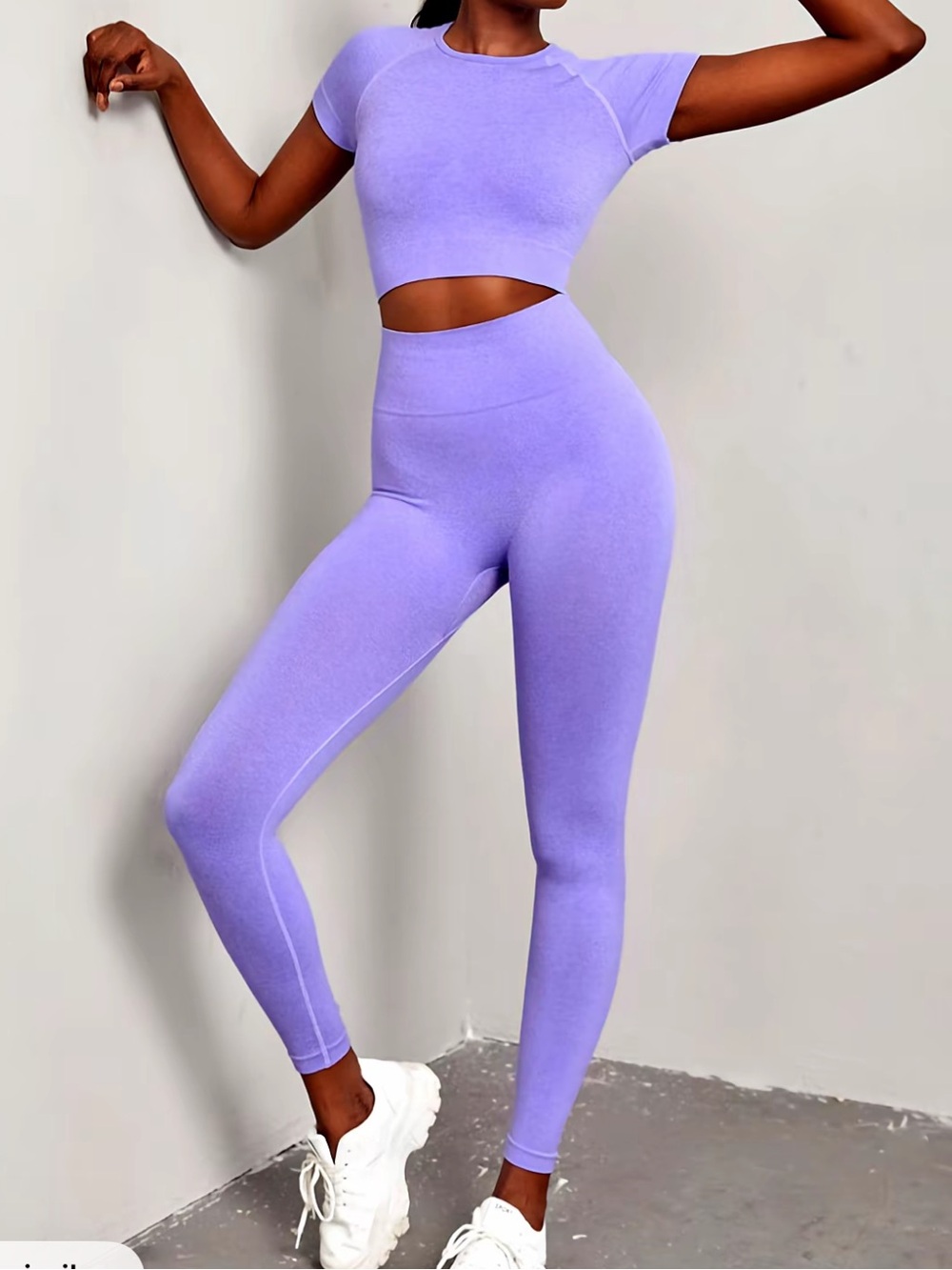 Seamless Lavender High-Waist Legging set  - Women